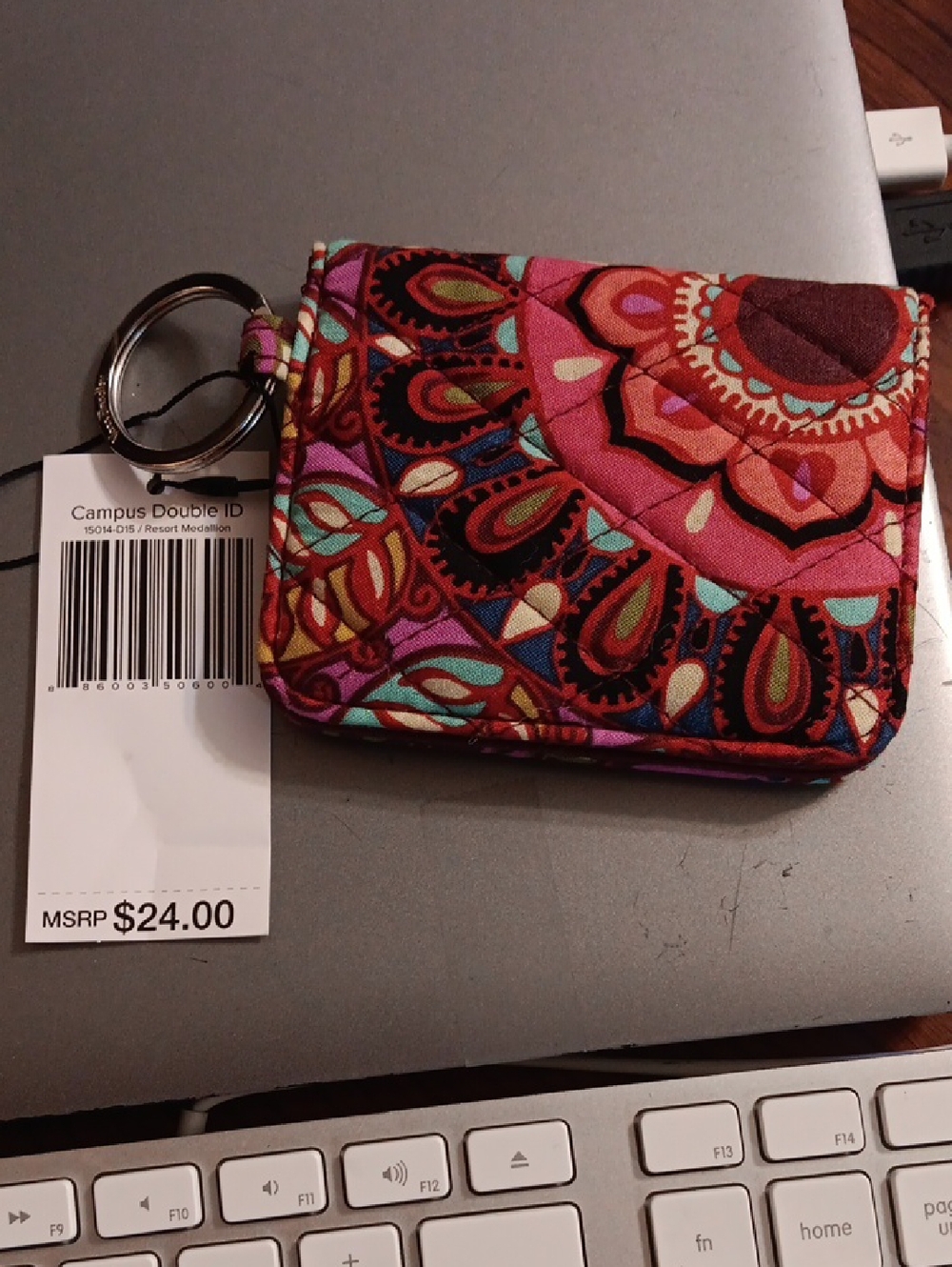 Vera Bradley Campus Double ID Case in the Resort Medallion pattern